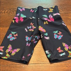 Terez Black Butterfly Bike Shorts